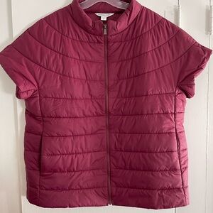 Coldwater Creek Burgundy Cap Sleeve WanderLite Puffer Vest XL